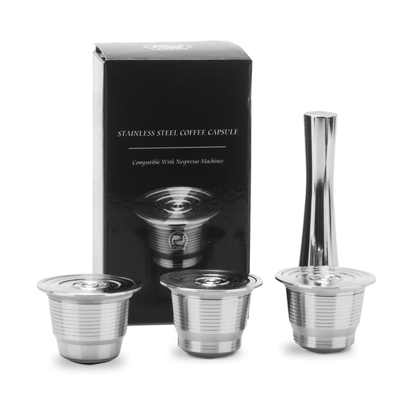 iCafilas Coffee Capsule For Nespresso Stainless Steel Coffee Capsules Refillable Reusable Filters For Espresso Coffee Machine