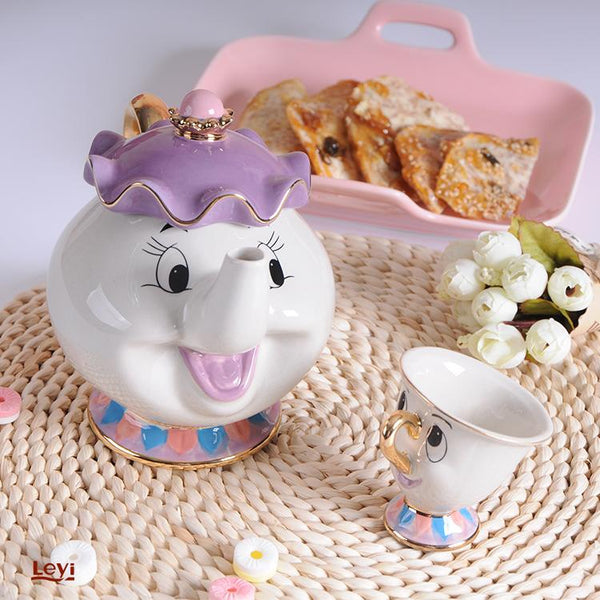 Beauty And The Beast Teapot Mug Mrs Potts Chip Tea Pot Cup One Set Lovely Christmas Gift