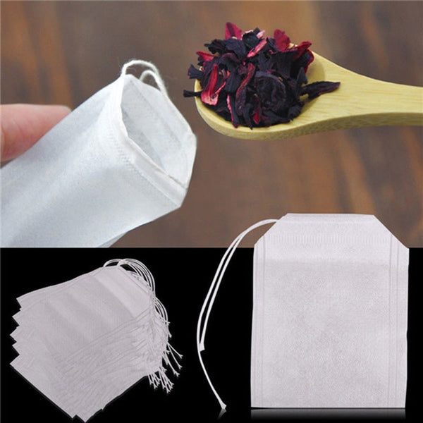 100Pcs/Lot Teabags 5.5 x 7CM Empty Scented Tea Bags With String Heal Seal Filter Paper for Herb Loose Tea