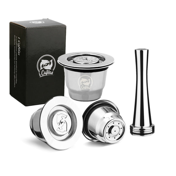 Capsule Nespresso Reutilisable Inox 2 In 1 Usage Nespresso Refillable Capsule Crema Espresso Reusable Refillable Nespresso