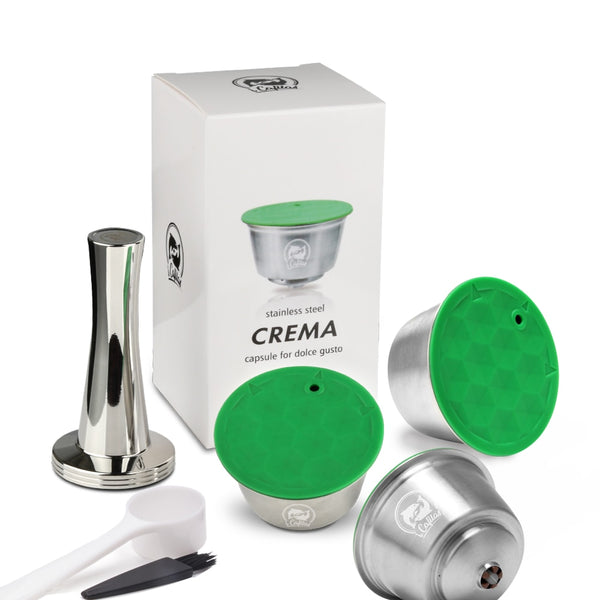 Stainless Metal Reusable Dolce Gusto fit for Nescafe with Filter  200 uses Coffee Ground Tamper Coffee Spoon Clip dummy